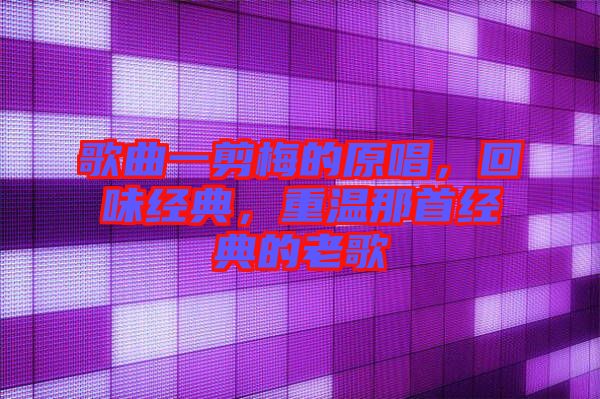 歌曲一剪梅的原唱，回味經(jīng)典，重溫那首經(jīng)典的老歌