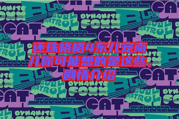 還珠格格4東兒寵南兒你可能想的是這些，劇情介紹