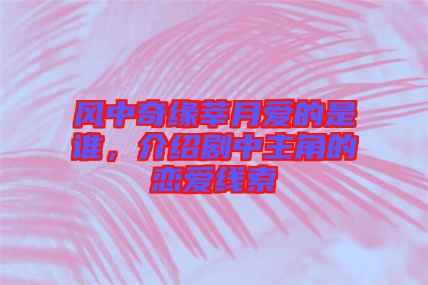 風中奇緣莘月愛的是誰，介紹劇中主角的戀愛線索
