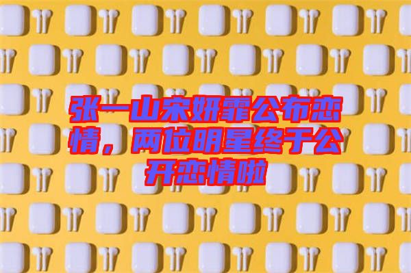 張一山宋妍霏公布戀情，兩位明星終于公開戀情啦
