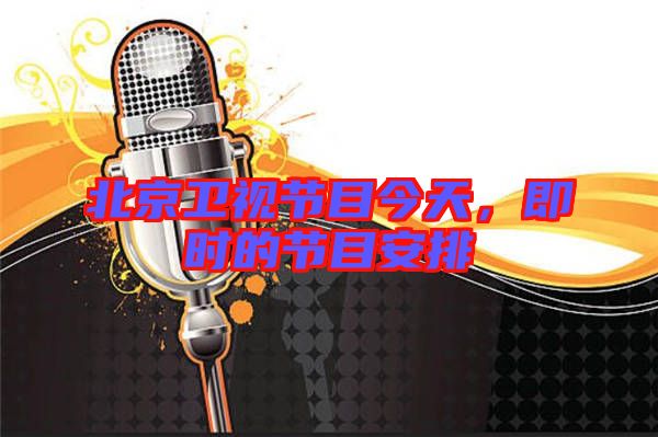 北京衛(wèi)視節(jié)目今天，即時(shí)的節(jié)目安排