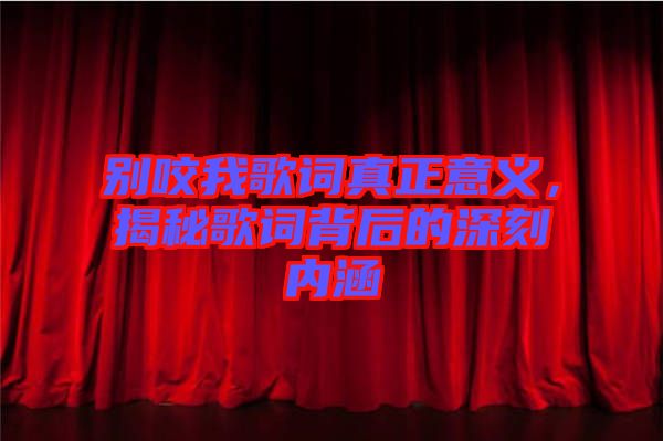 別咬我歌詞真正意義，揭秘歌詞背后的深刻內(nèi)涵