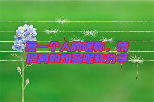 愛一個(gè)人的昵稱，情侶間的甜蜜昵稱分享