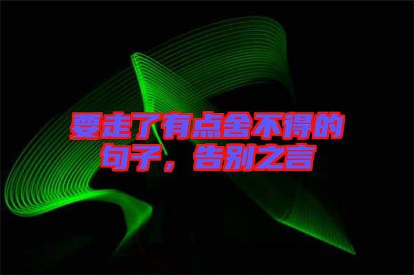 要走了有點(diǎn)舍不得的句子，告別之言