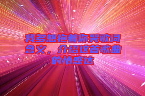 我多想抱著你哭歌詞含義，介紹這首歌曲的情感達