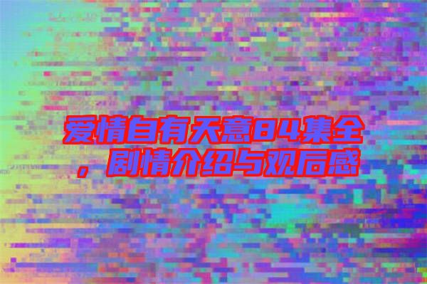 愛情自有天意84集全，劇情介紹與觀后感