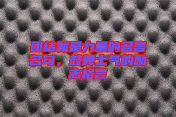團(tuán)結(jié)就是力量的名言名句，鼓舞士氣的勵(lì)志格言