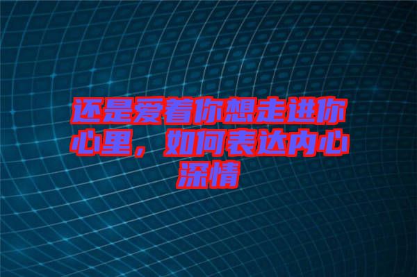 還是愛著你想走進你心里，如何表達內(nèi)心深情