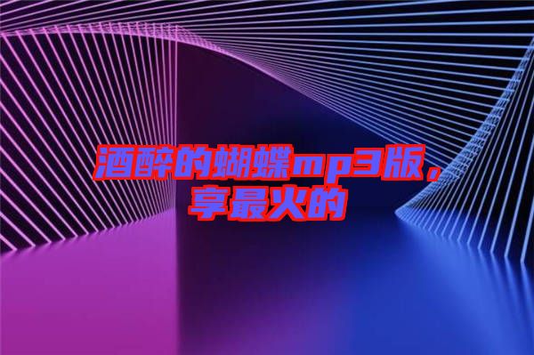 酒醉的蝴蝶mp3版，享最火的